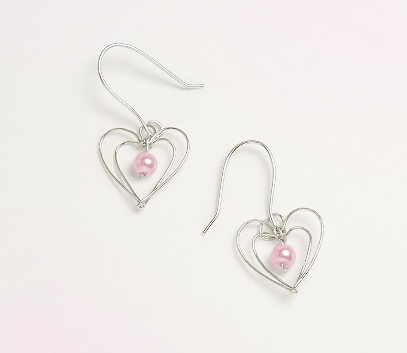 Pearl sweetheart pure silver ear hook / ear clip (four colors optional) - Earrings & Clip-ons - Other Metals Multicolor