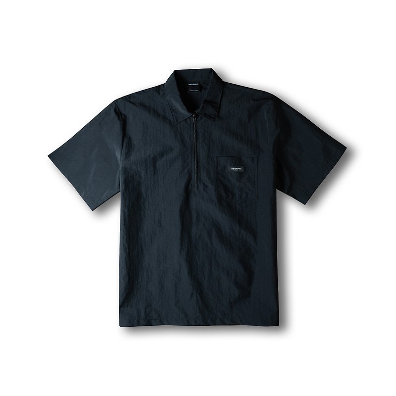 HARBOR half-zip sleeve shirt - 男裝 恤衫 - 棉．麻 