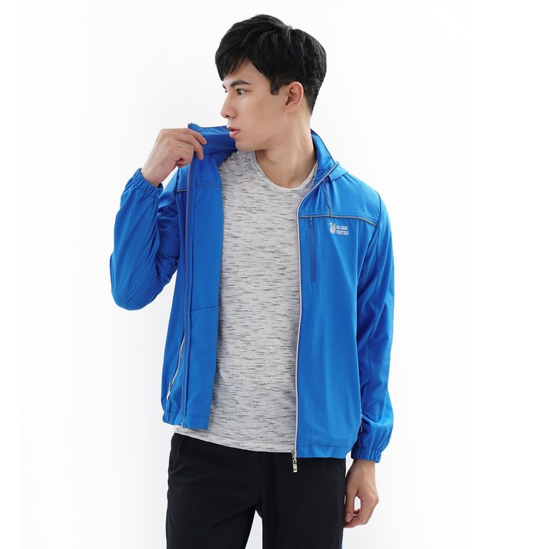 Neutral Reflective Sunscreen, Windproof, Waterproof Lightweight Jacket GJ10018 Blue - เสื้อโค้ทผู้ชาย - เส้นใยสังเคราะห์ สีน้ำเงิน