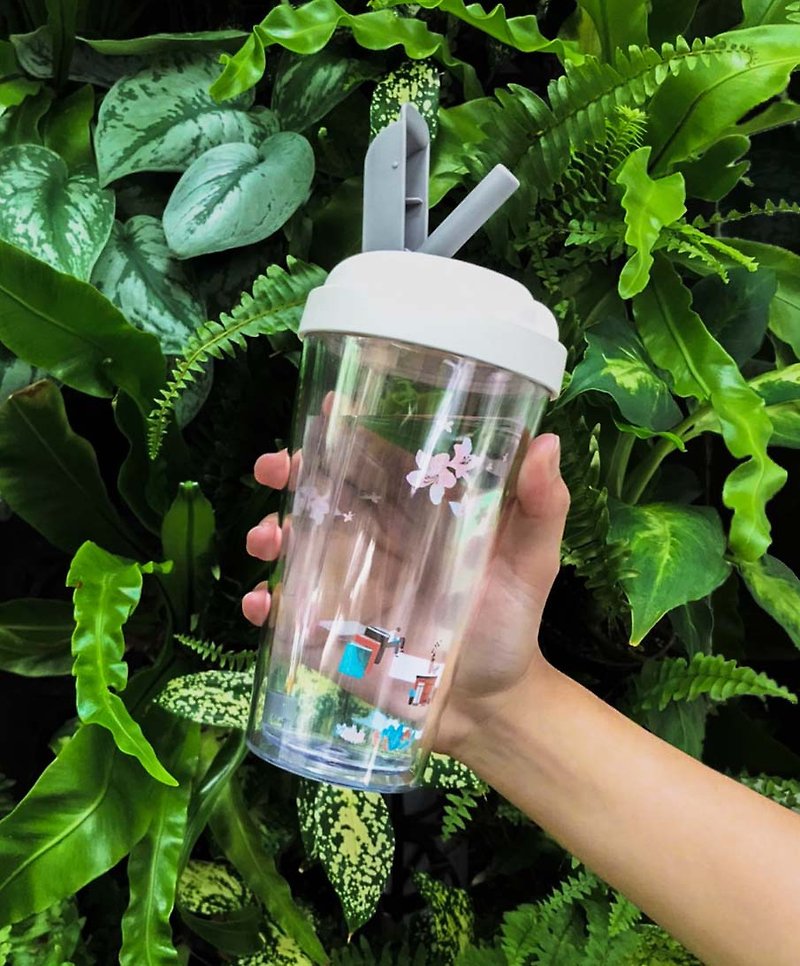 New Product of the Year-Reading Taipei Double-layer Insulated Hand Drinking Cup - Vacuum Flasks - Plastic Transparent