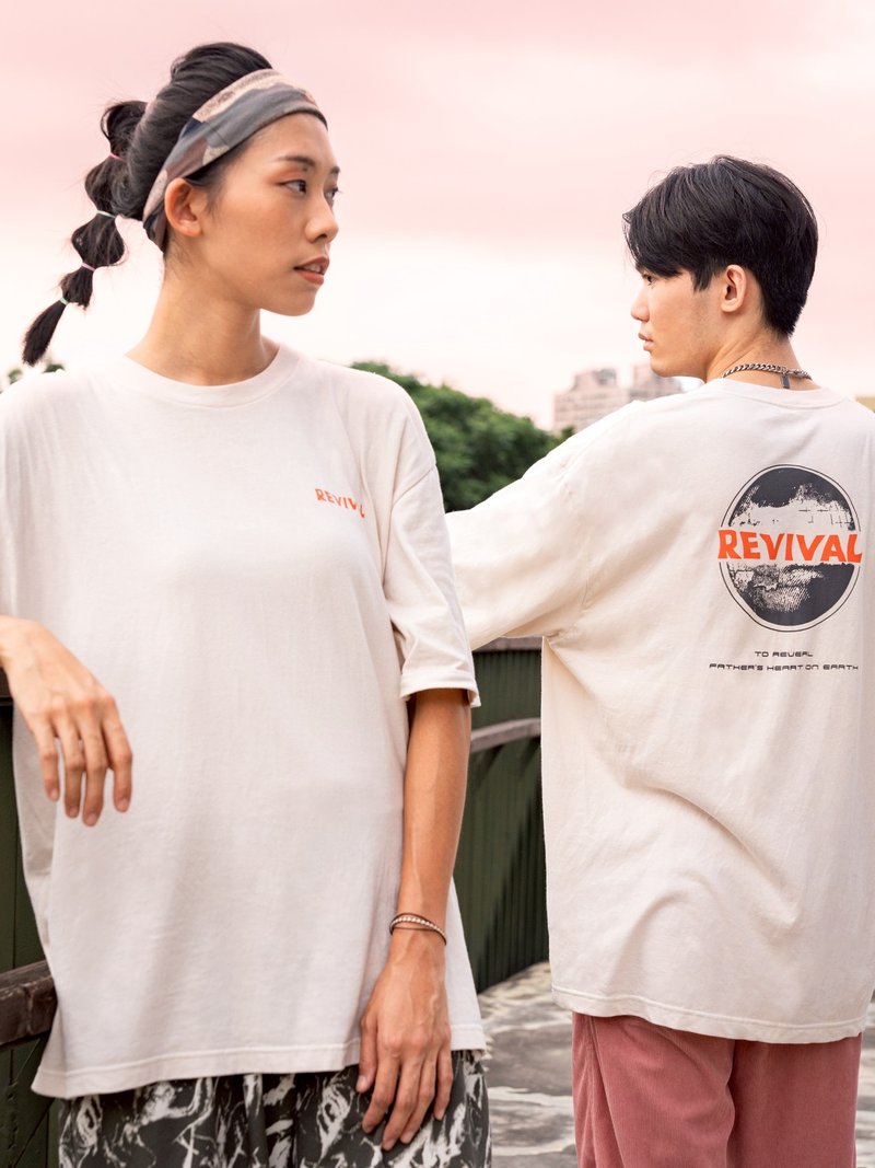 REVIVAL 寬鬆T - 男 T 恤 - 棉．麻 黃色
