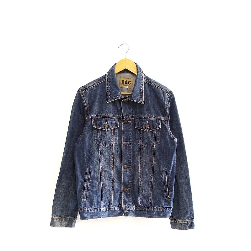 │Slowly│ street wear B&C-old denim jacket│vintage.retro.literature - Men's Coats & Jackets - Cotton & Hemp Blue