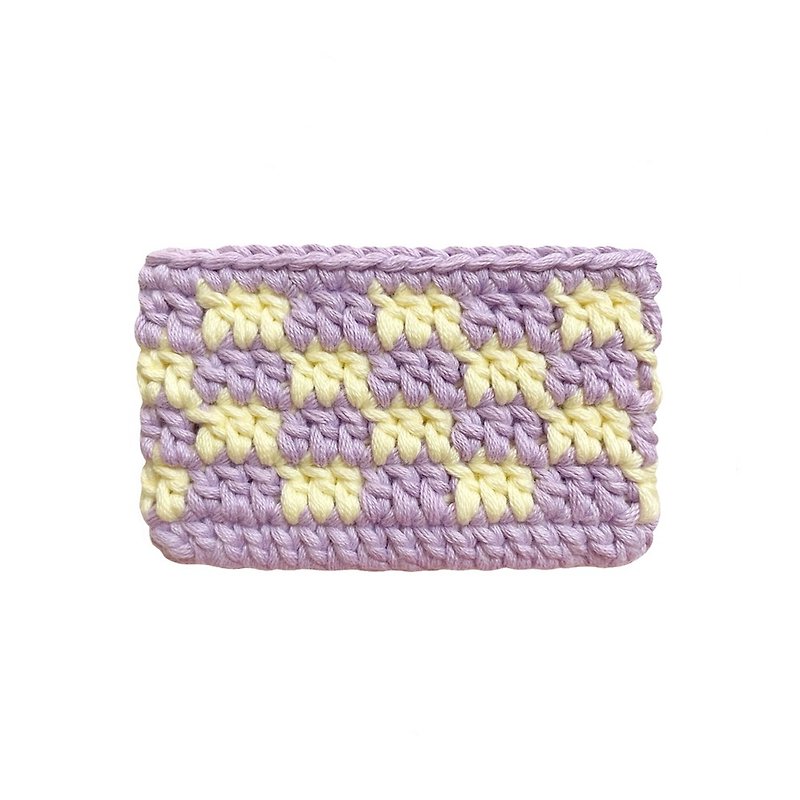 (P/Y) Checkerboard card wallet - Wallets - Cotton & Hemp Multicolor