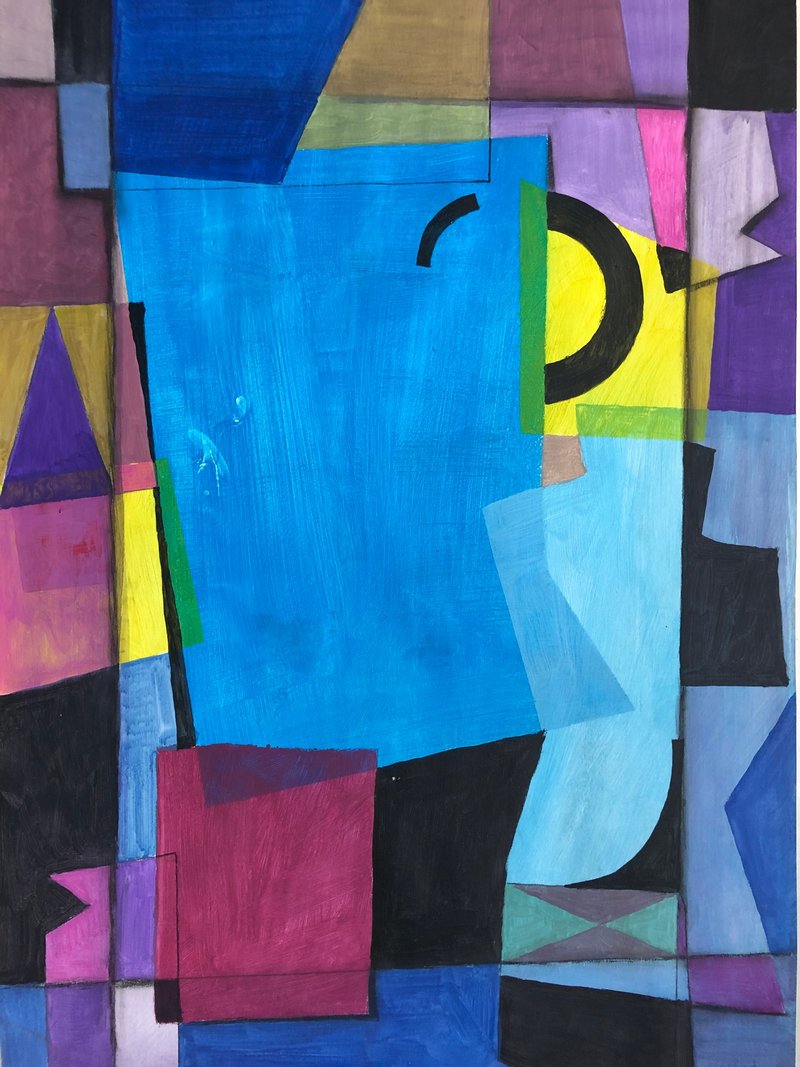 Urban Jazz Chromatic Rhapsody, Original Watercolor Painting by Eugene Mukhoid - 壁貼/牆壁裝飾 - 紙 多色