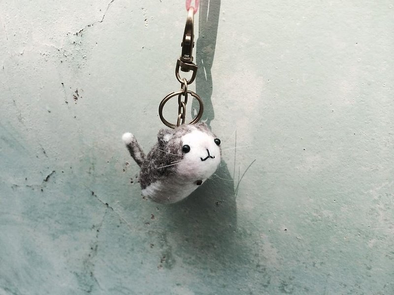 [Sheep Lotto Wool Felt Paradise] Sushi Cat Gray and White Cat Customized Area - Stuffed Dolls & Figurines - Wool 