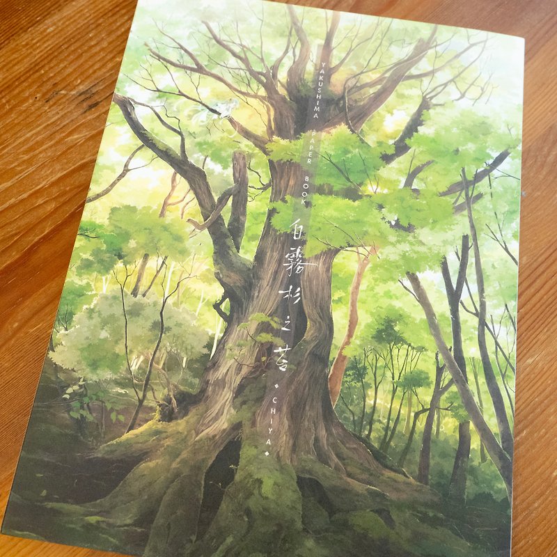 Chiya x YAYa Yakushima illustration card book white mist cedar moss YAKUSHIMA PAPER BOOK - Indie Press - Paper Green