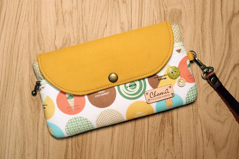 【Autumn and Winter New Fashion】Mobile phone bag/handbag/autumn ice cream - กระเป๋าคลัทช์ - ผ้าฝ้าย/ผ้าลินิน สีเหลือง