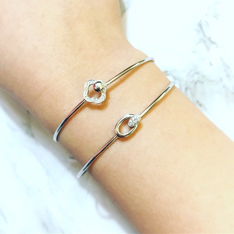 Oval spring gold wristband - Bracelets - Precious Metals White