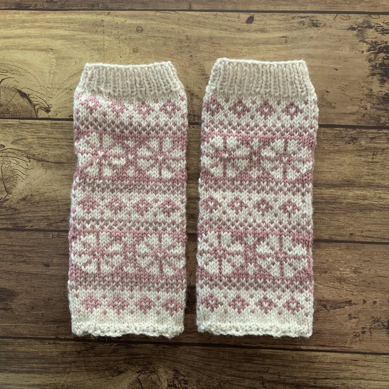 Fair Isle Arm Warmers 2024 Smoky Pink - Gloves & Mittens - Wool Pink