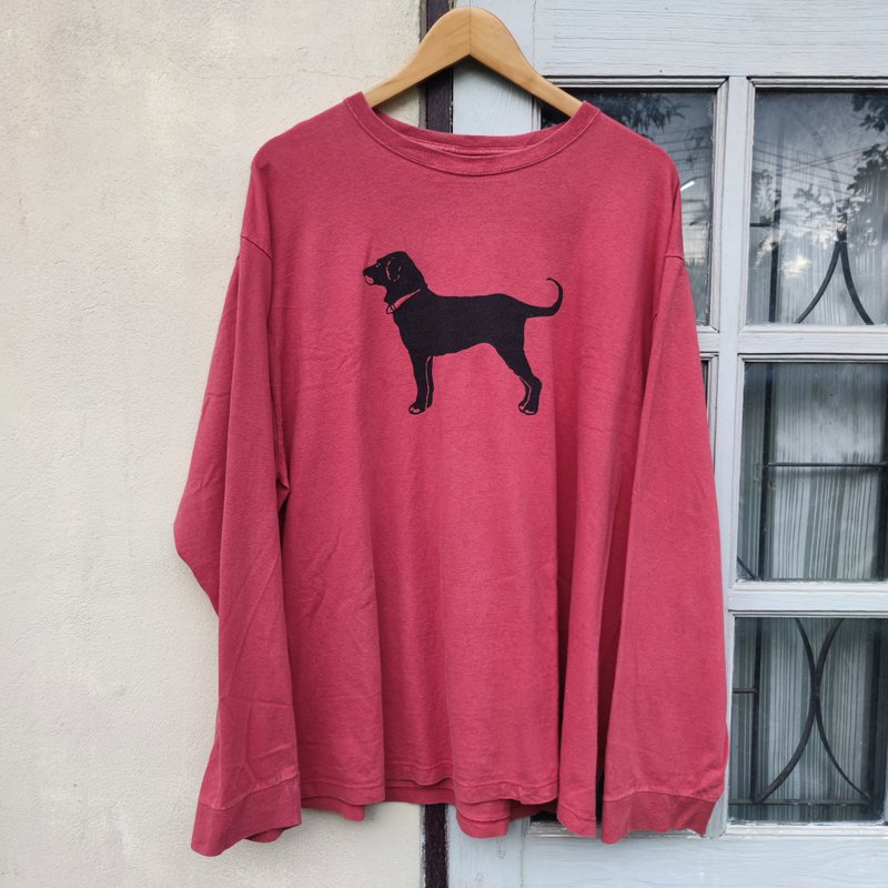 Vintage 90s  Black Dog Nantucket Red Long Sleeve T Shirt Size XL - Men's T-Shirts & Tops - Cotton & Hemp Red