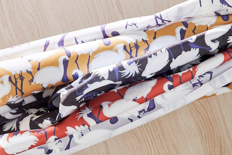 吸濕排汗 原創印花布--黑面琵鷺  六色 - 編織/刺繡/羊毛氈/縫紉 - 棉．麻 