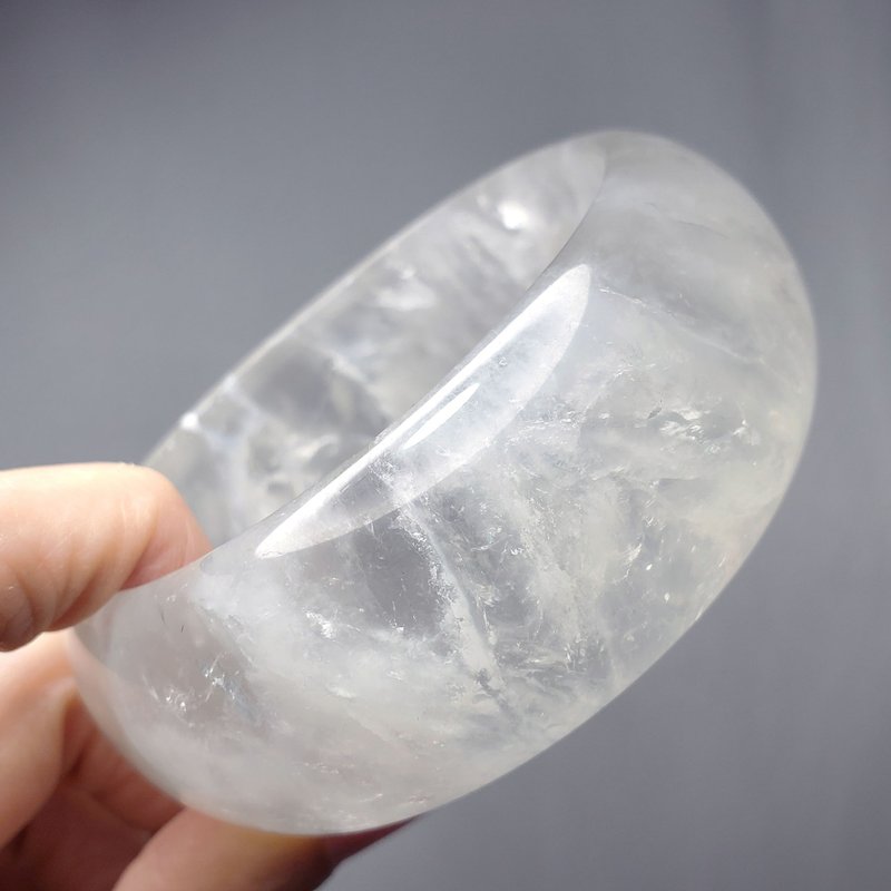 天然 水晶之王 白水晶 共生瑪瑙 雲龍在天 招財 寬手鐲 20cm 單品 - 手鍊/手環 - 寶石 白色
