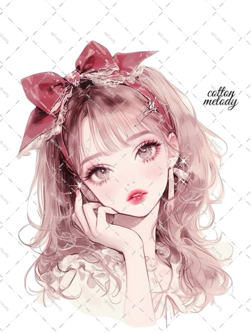 original sticker no.5590 人物ステッカー オリジナルステッカー 人物ステッカー 女の子ステッカー オリジナル人物ステッカー - 貼紙 - 紙 
