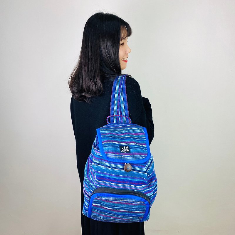 │Nepal│ Button Bucket Backpack - Backpacks - Cotton & Hemp Multicolor