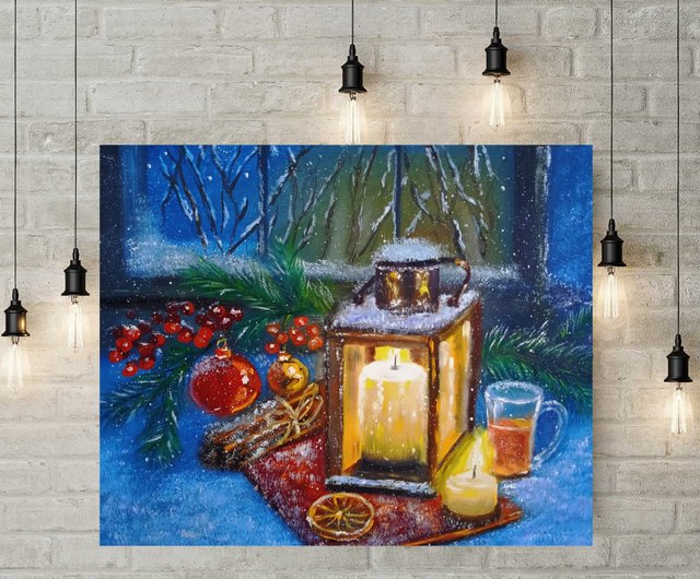 クリスマス絵画 クリスマス壁装飾 クリスマスランタン