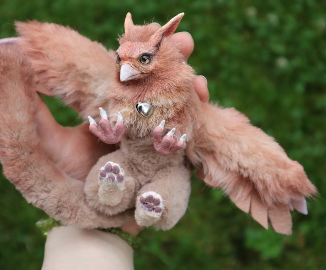 アートドール ハンドメイド 幻獣 海外作家 グリフィン フクロウ