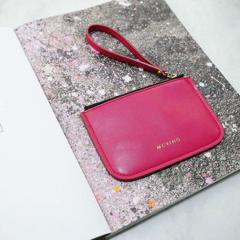 ピンクイタリアのラムスキン財布CHARM - 小銭入れ - 革 ピンク