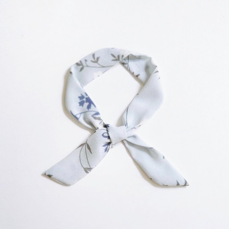 Handmade Hairband Headband scarves scarf - Scarves - Silk White
