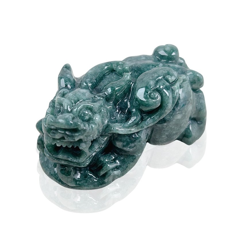 [Wealth-Bringing Beast] Huaqing Jadeite Pixiu Ornaments | Natural Burmese Jadeite A Grade | Gifts - Items for Display - Jade Green