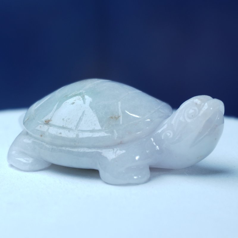 [Auspiciousness and Longevity] Floating Flower Jade Turtle | Natural Burmese Grade A Jadeite | Gifts - Charms - Jade Transparent