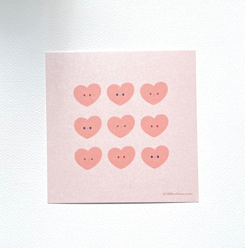 正方形明信片【Valentine】 - 卡片/明信片 - 紙 粉紅色