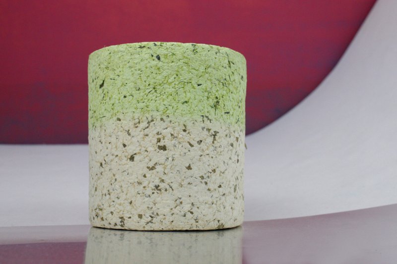 乾燥霓花盆－燕麥綠茶 - 擺飾/家飾品 - 紙 卡其色