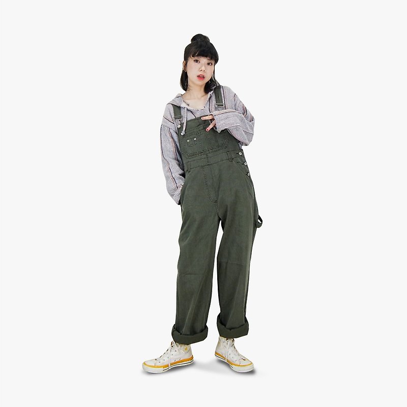 A‧PRANK: DOLLY :: vintage VINTAGE dark green harness trousers (P711034) (male wear) - Overalls & Jumpsuits - Cotton & Hemp 