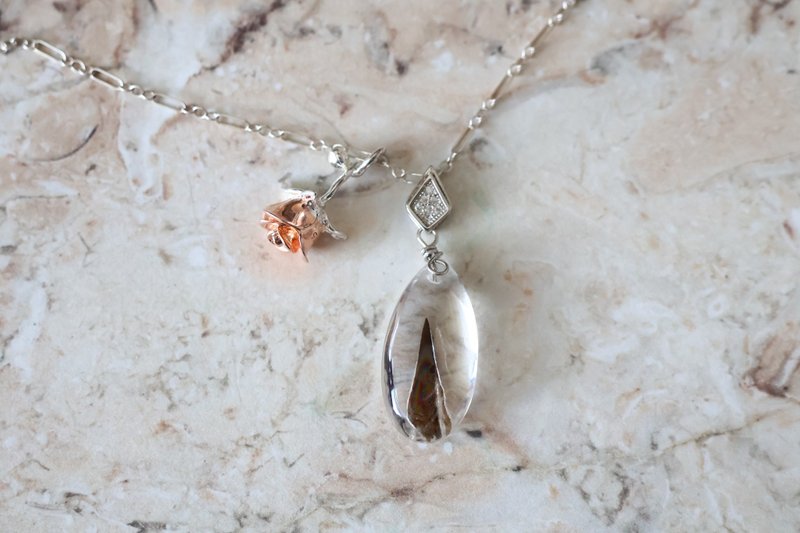 Journal-デューン（イリュージョンクォーツ）ピラミッドクォーツx終末惑星ローズ925シルバーネックレス - ネックレス - 宝石 