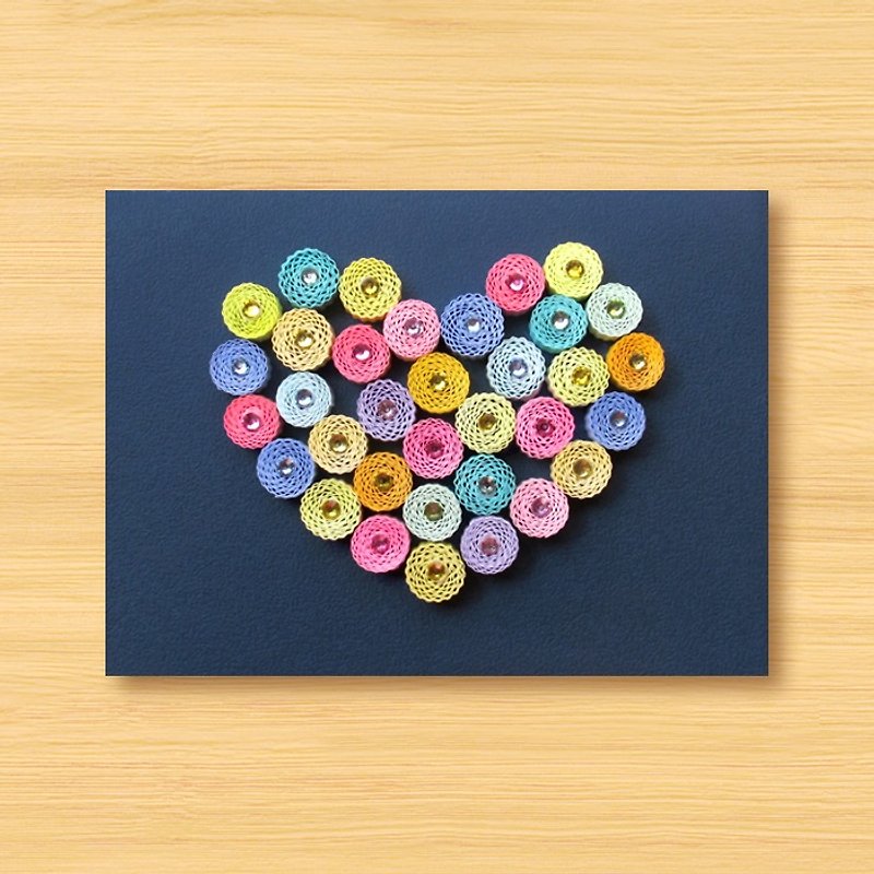 Handmade Roll Paper Cards _ Colorful Love ... Mother Card, Valentine Card, Valentine's Day - การ์ด/โปสการ์ด - กระดาษ หลากหลายสี