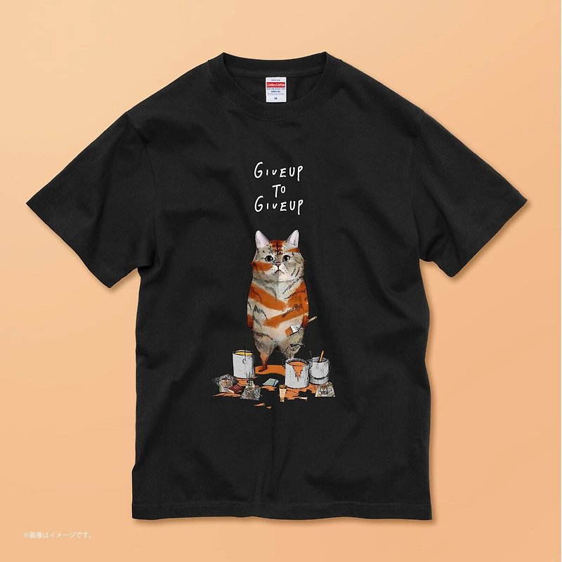 The cat who wants to be a tiger./cotton t-shirt - เสื้อยืดผู้หญิง - ผ้าฝ้าย/ผ้าลินิน ขาว