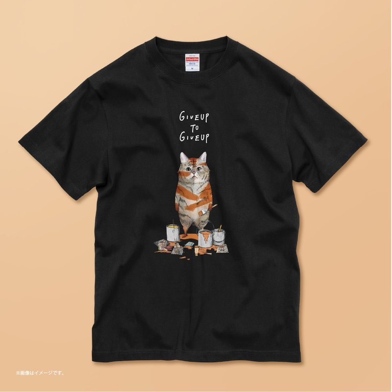 The cat who wants to be a tiger./コットンTシャツ - 女 T 恤 - 棉．麻 白色