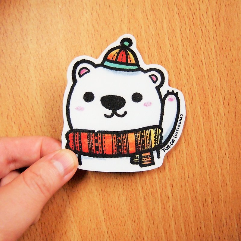 Waterproof Sticker-Hi, Polar Bear - Stickers - Paper Multicolor