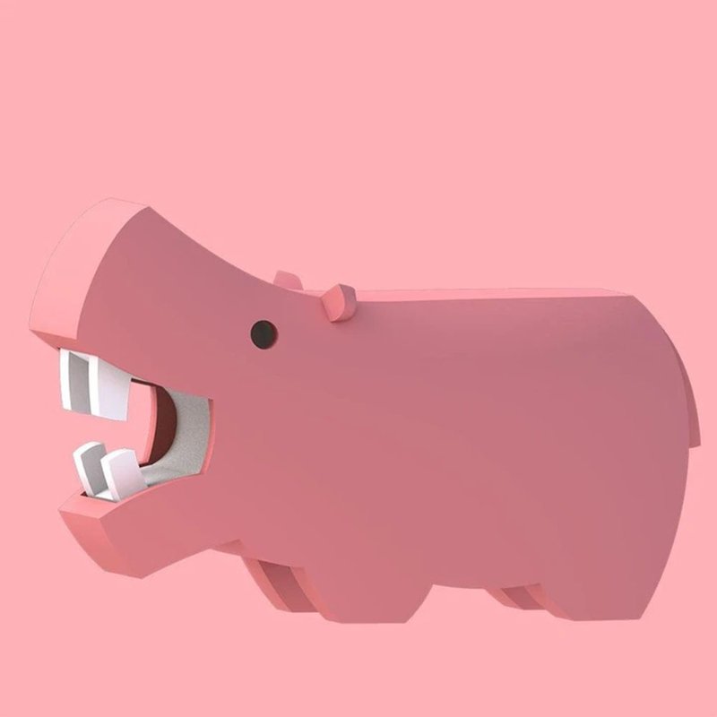 (場景並非河馬, 是另一動物) Halftoys Animal 河馬STEAM教育玩具 - 擺飾/家飾品 - 塑膠 粉紅色