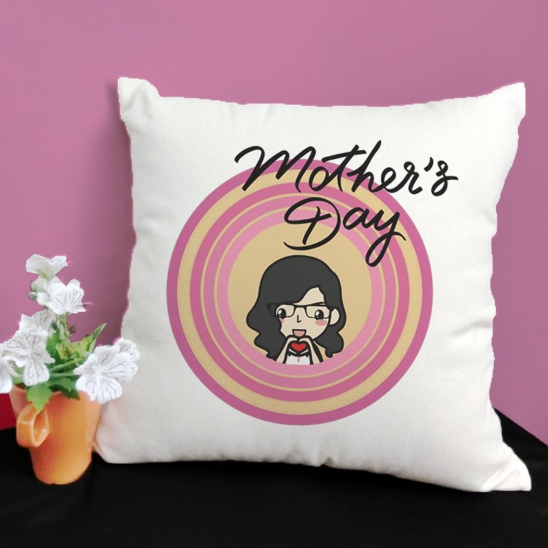 【Mother's Day】 cotton two-color canvas pillow - Pillows & Cushions - Cotton & Hemp 