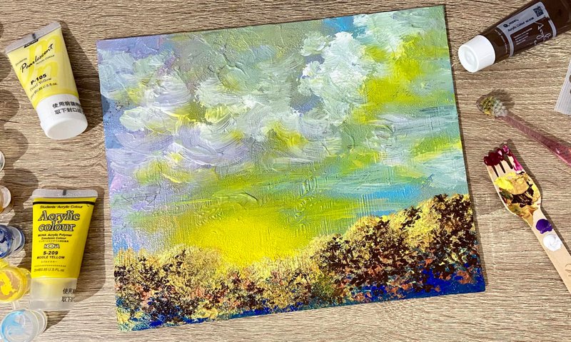 日出曙光 壓克力原創作品 - 海報/掛畫/掛布 - 棉．麻 