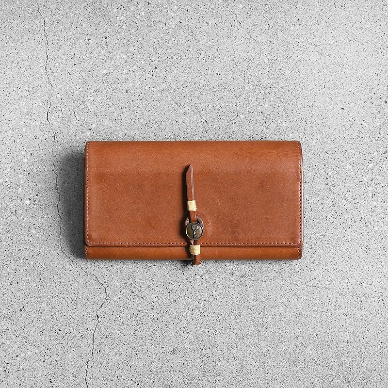 Vintage Cledran Wallet - กระเป๋าสตางค์ - หนังแท้ สีนำ้ตาล
