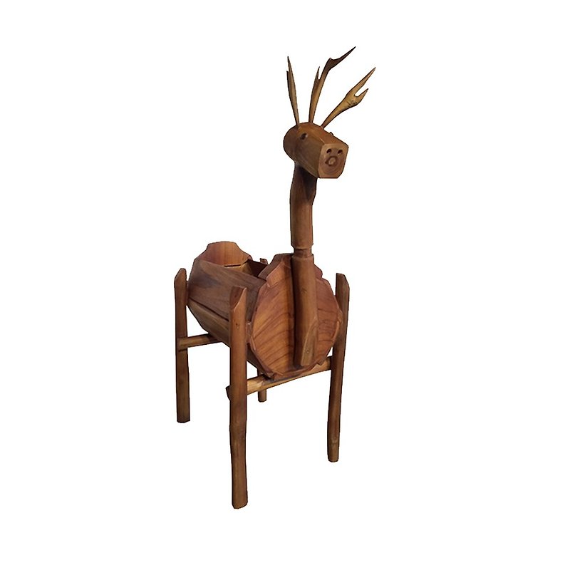 【吉迪市100%全柚木家具】LT-043B 柚木鹿造型花架-小 擺飾 裝飾 - 裝飾/擺設  - 木頭 
