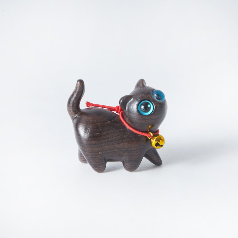 Cuca 注視您的黑色小貓木雕 - 擺飾/家飾品 - 木頭 黑色