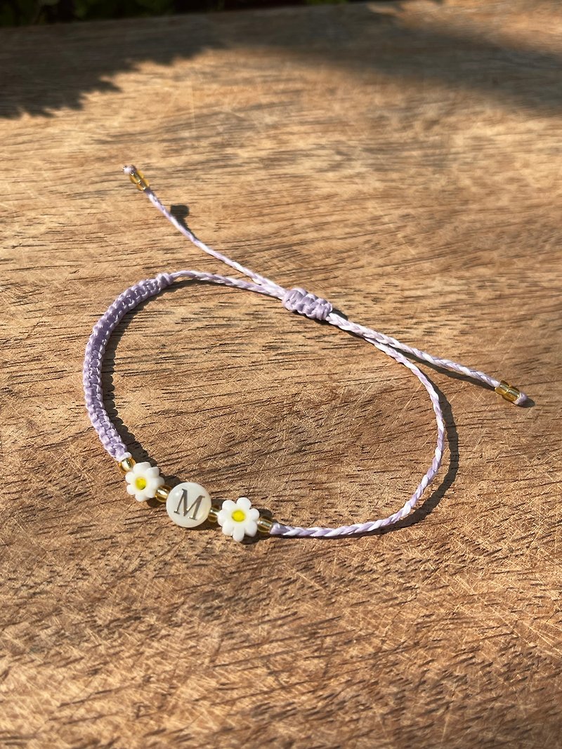 Customized ultra-thin bracelet - luminous Wax rope. Shell letters. Glass flowers. camping. night - สร้อยข้อมือ - วัสดุอื่นๆ หลากหลายสี