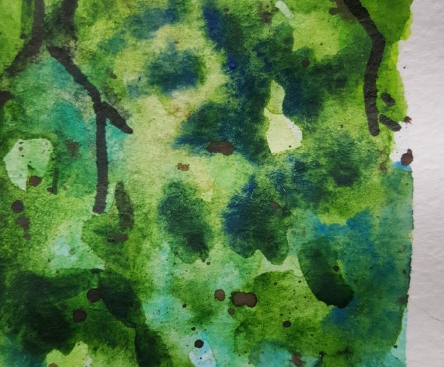 Birch tree Forest Watercolor Original Painting Artwork Forest