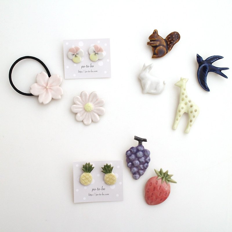 Goody Bag - po-to-bo - Brooches - Porcelain Pink