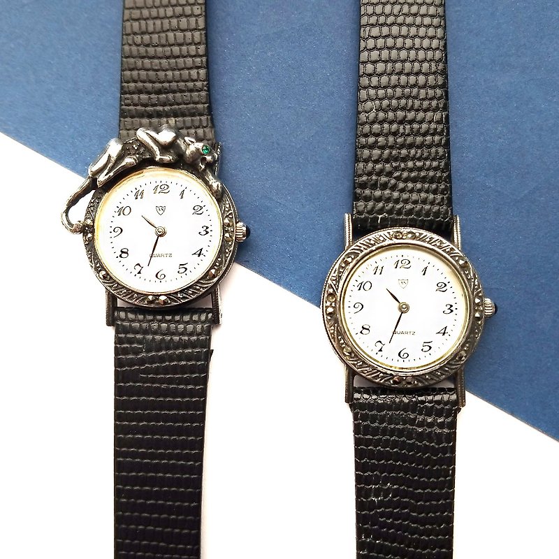 英国アリD.norman手作りの純銀製の腕時計|英国英国925個のシルバー手作りの象眼細工の宝石 - 腕時計 - スターリングシルバー シルバー