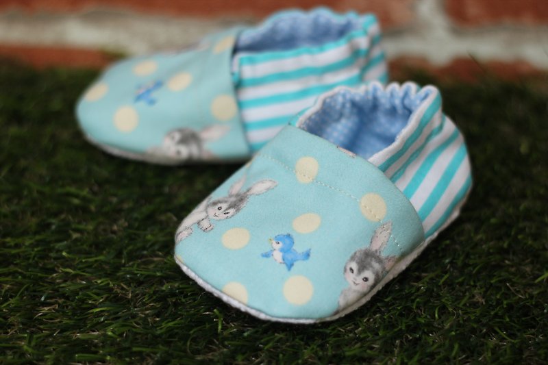 Cute little rabbit rabbit - รองเท้าเด็ก - ผ้าฝ้าย/ผ้าลินิน สีเขียว