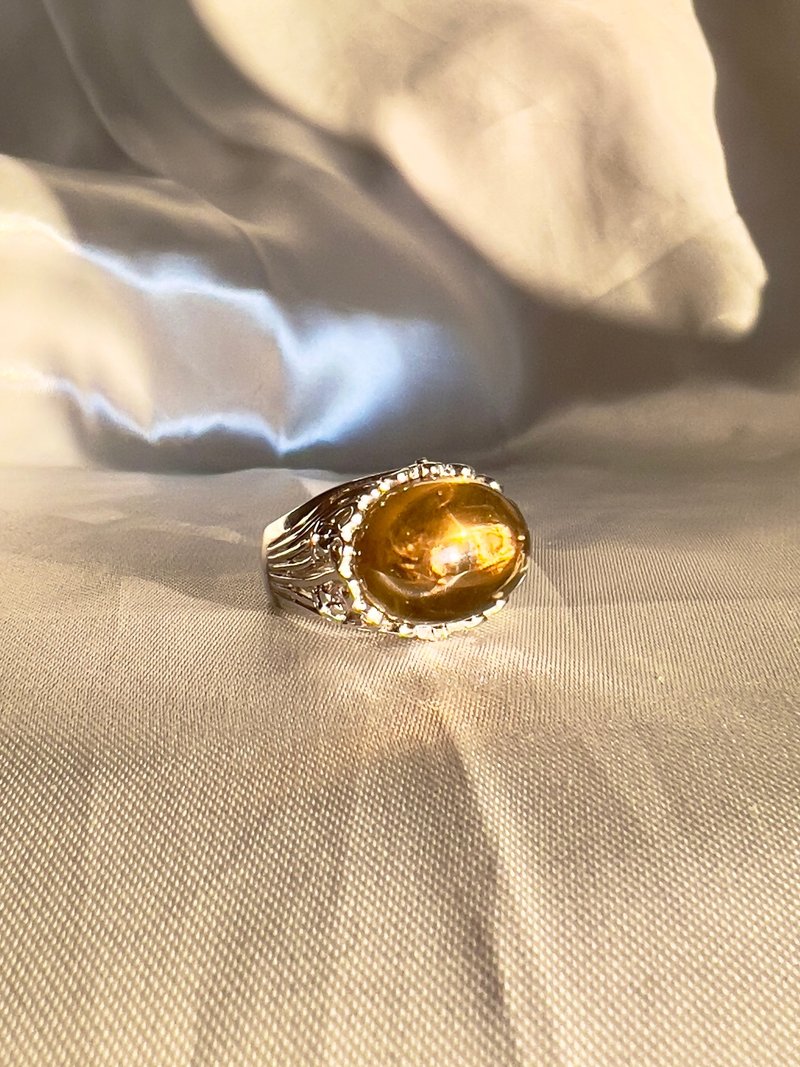 Bourbon Citrine Cabochon Ring - 戒指 - 半寶石 黃色