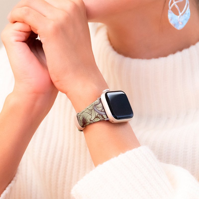 morris design watch band for Apple Watch 38/40/41mm - Beige - Watchbands - Cotton & Hemp Orange