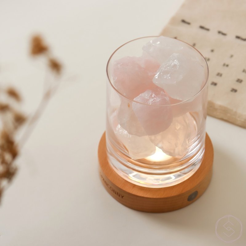 粉光雲霧 | 白水晶 x 粉水晶 | 水晶氣氛燈 - 擺飾/家飾品 - 水晶 粉紅色