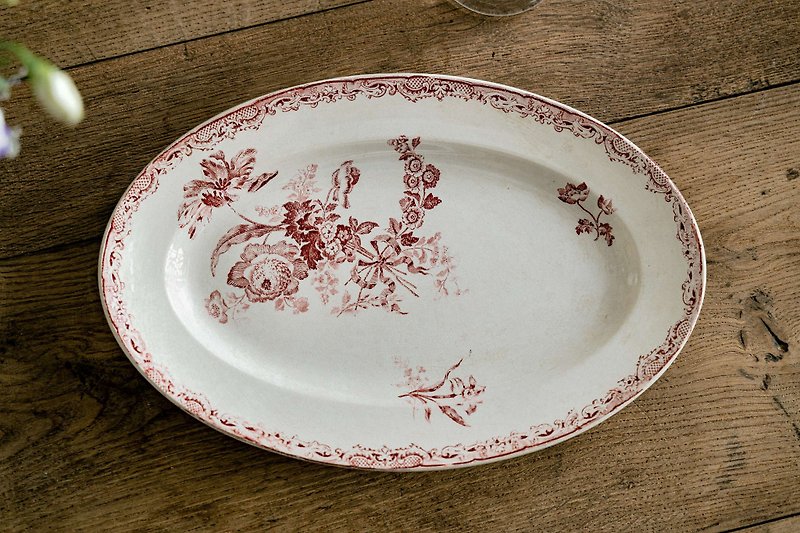 Vermillion oval plate 31x21cm - Plates & Trays - Pottery 