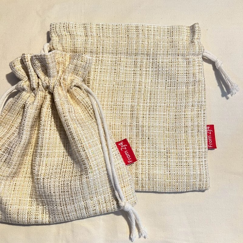 From2j4手工布包_平面束口袋 - 束口袋/束口背包/水桶包 - 棉．麻 金色