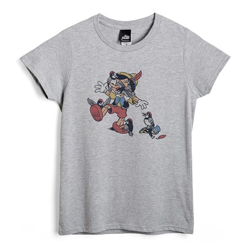 ピノキオ - ディープヘザーグレー - レディースTシャツ - Tシャツ - コットン・麻 