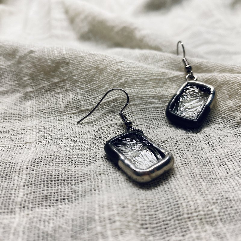 studded glass earrings - Earrings & Clip-ons - Glass Silver